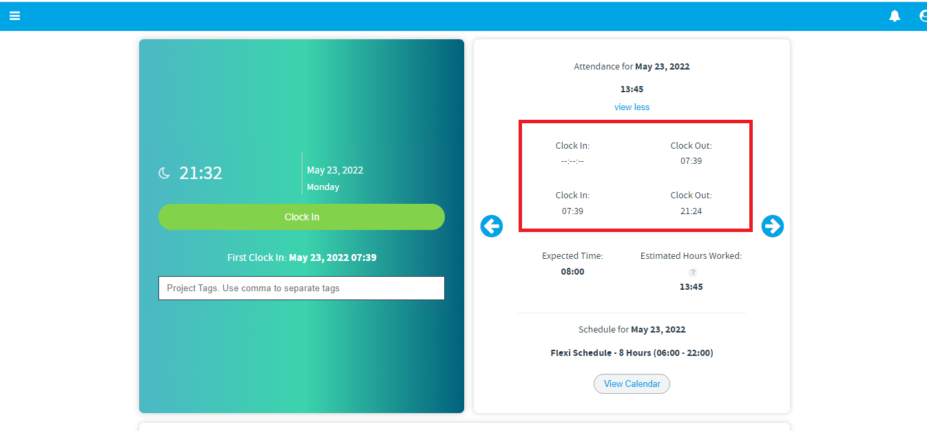 View Time Records via ESS Dashboard